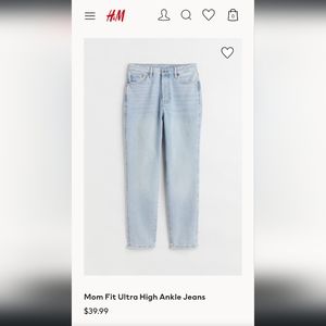 H&M Ultra High Waist Mom Jeans